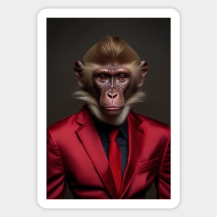 Adorable Wild Monkey In A Suit Animals Sticker